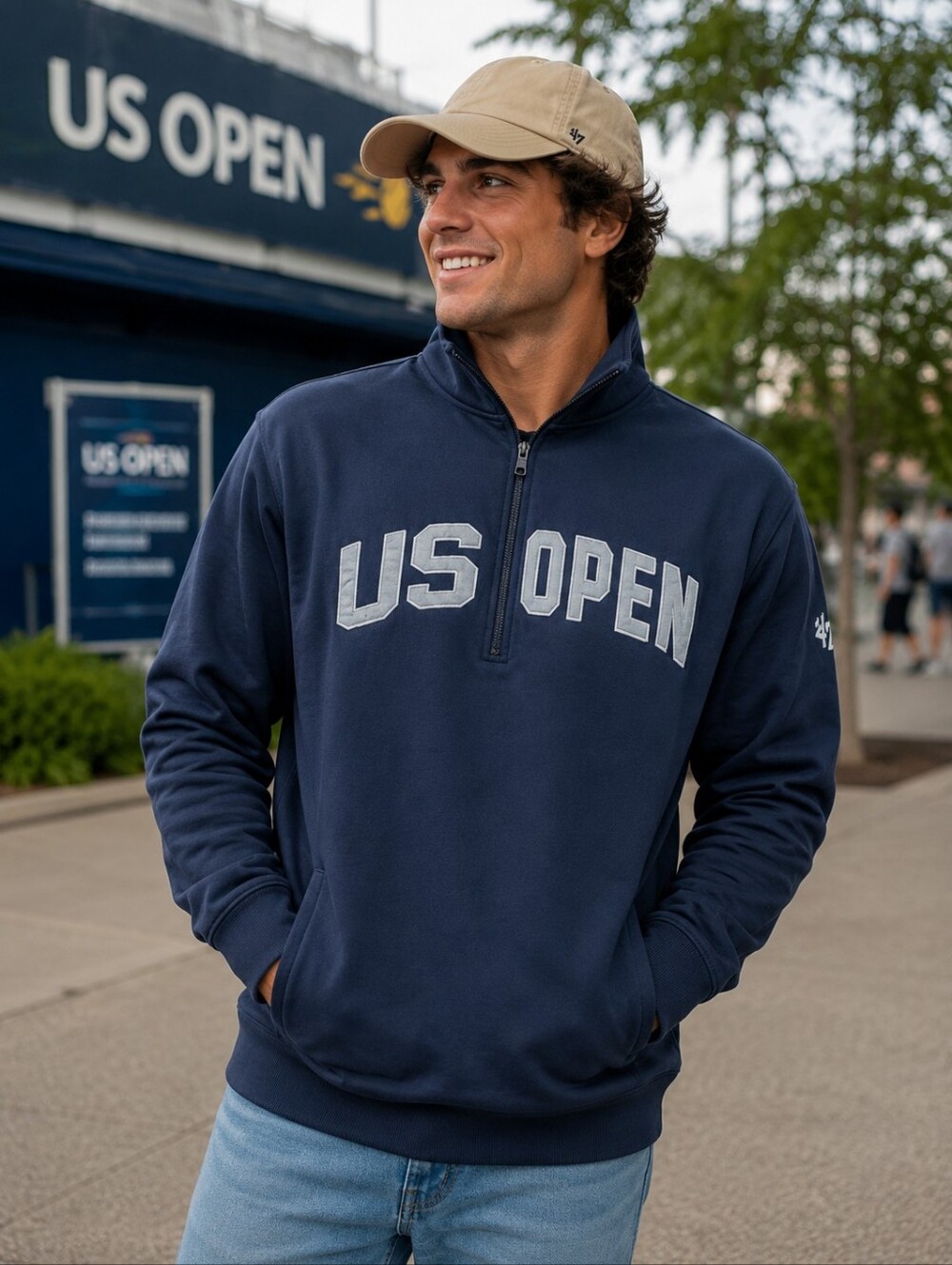 47 Men's Navy US Open Zip-Up Sweater XXL